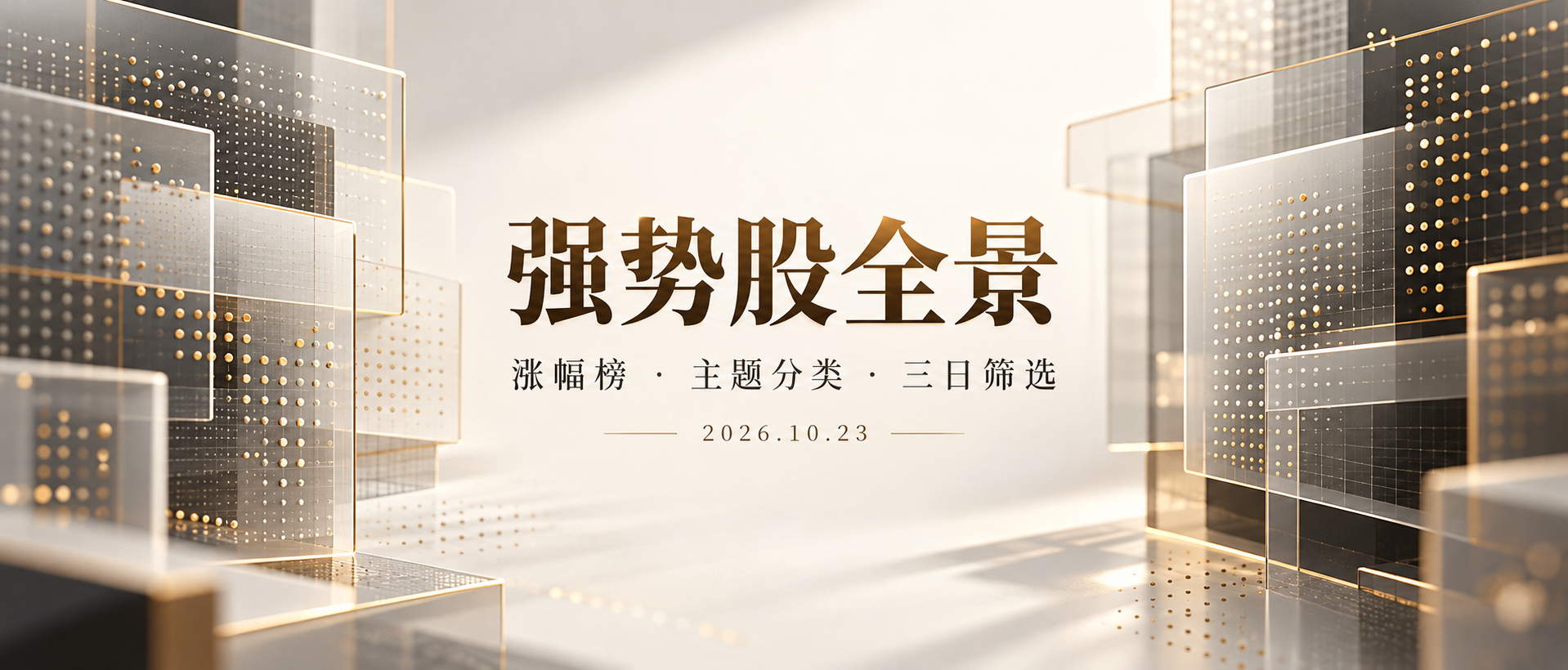 强势股全景：涨幅榜、主题分类、三日筛选，2026年10月23日